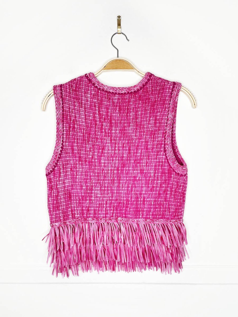 club monaco jadrian fringe hem knit sleeveless top - good market thrift store