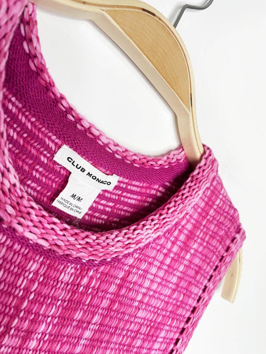club monaco jadrian fringe hem knit sleeveless top - good market thrift store