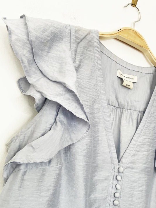 club monaco ruffle sleeveless sheer top - good market thrift store