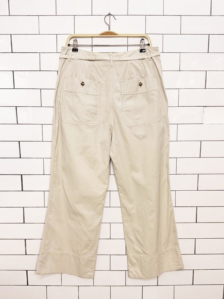 club monaco tea lounge belted patch pocket wide leg pant - good market thrift store