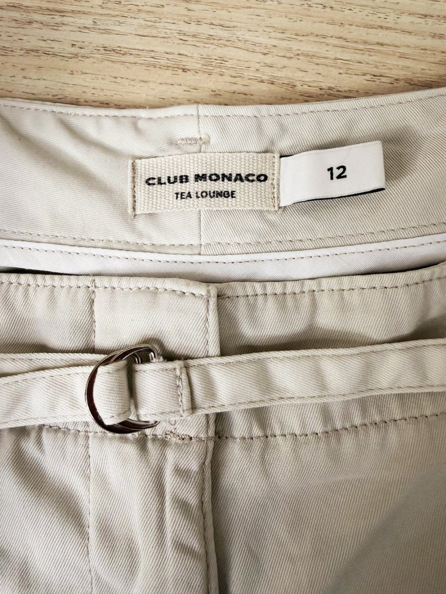 club monaco tea lounge belted patch pocket wide leg pant - good market thrift store