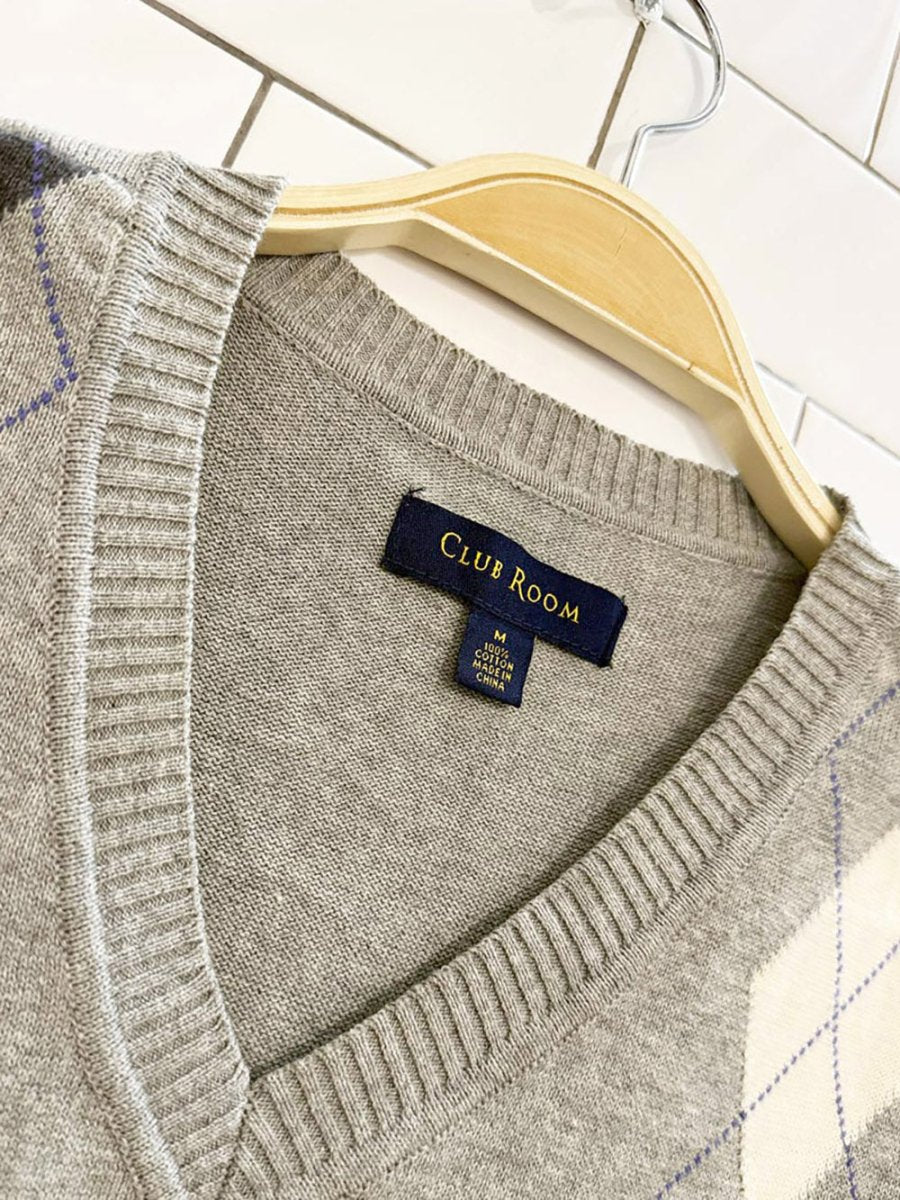 club room argyle light knit sweater vest - good market thrift store