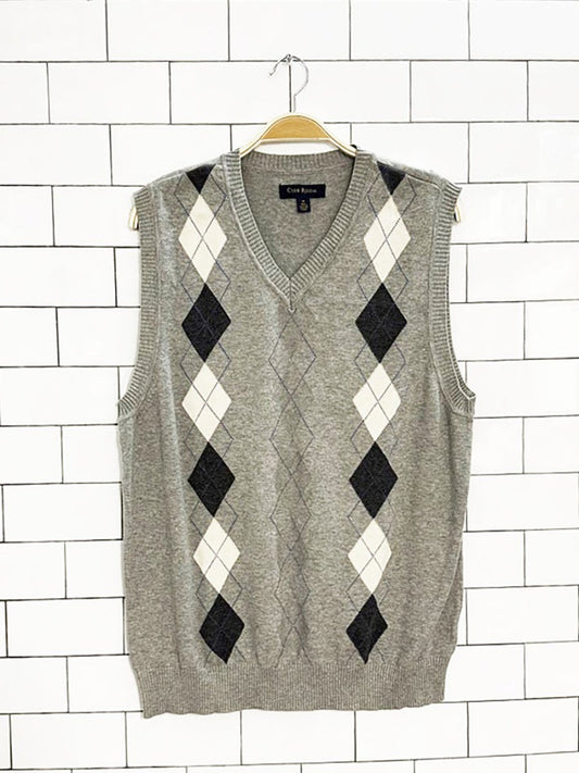 club room argyle light knit sweater vest - good market thrift store