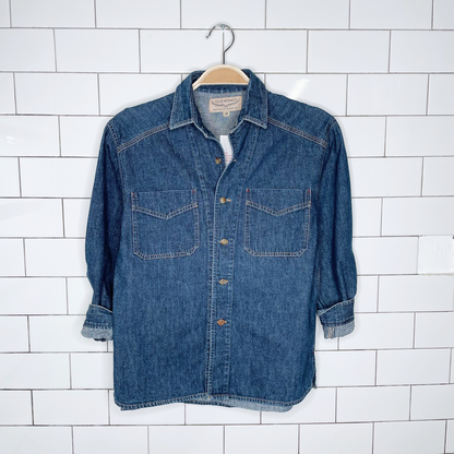 vintage club monaco denim button down - size medium