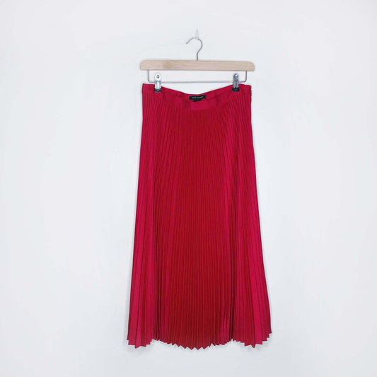 club monaco annina red holiday pleated midi skirt - size 6