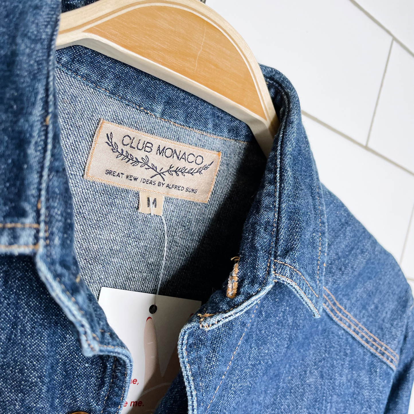 vintage club monaco denim button down - size medium