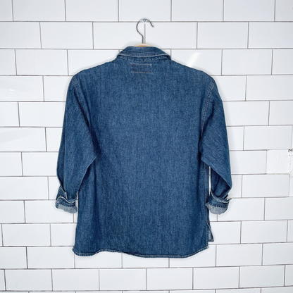 vintage club monaco denim button down - size medium