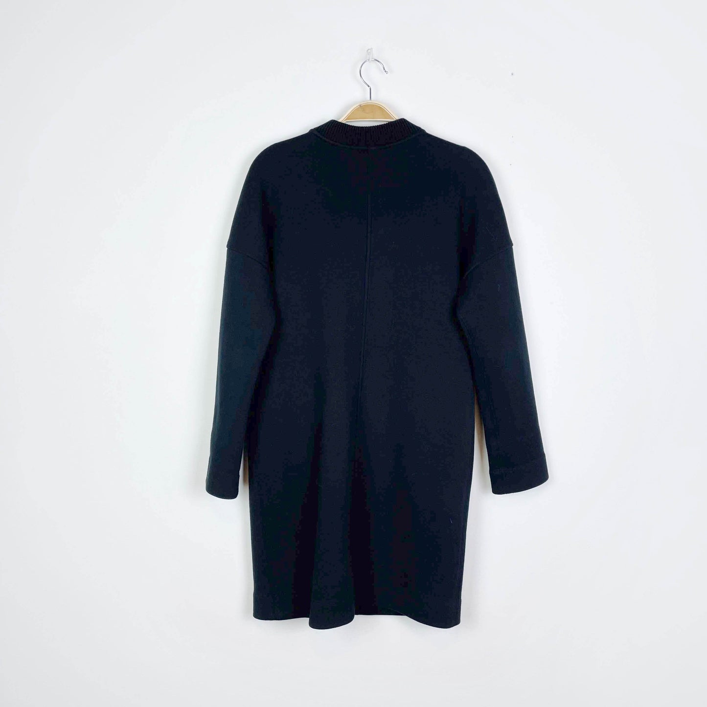 club monaco long bomber minimalist jacket - size small