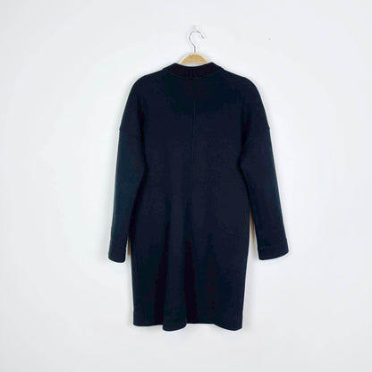 club monaco long bomber minimalist jacket - size small