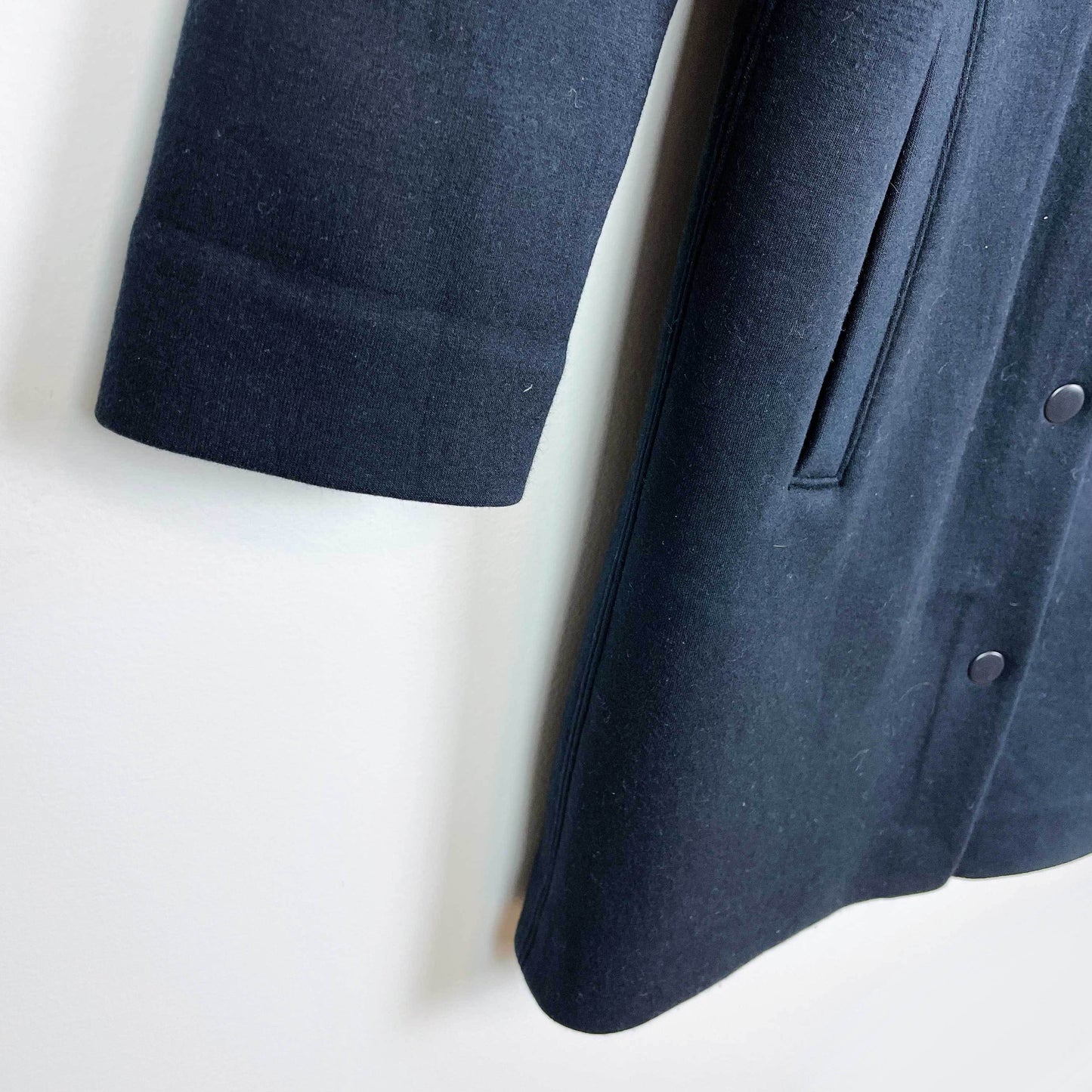 club monaco long bomber minimalist jacket - size small