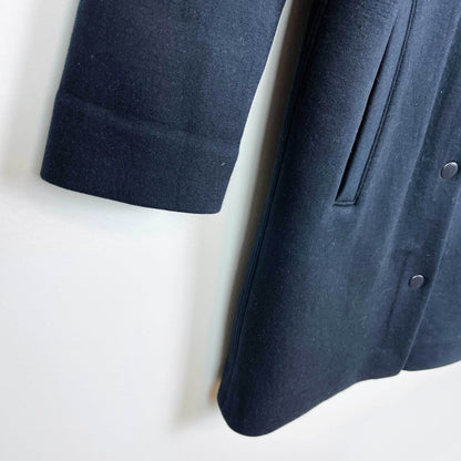 club monaco long bomber minimalist jacket - size small