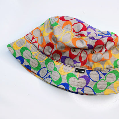 coach rainbow signature bucket hat