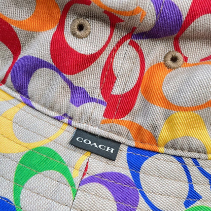 coach rainbow signature bucket hat