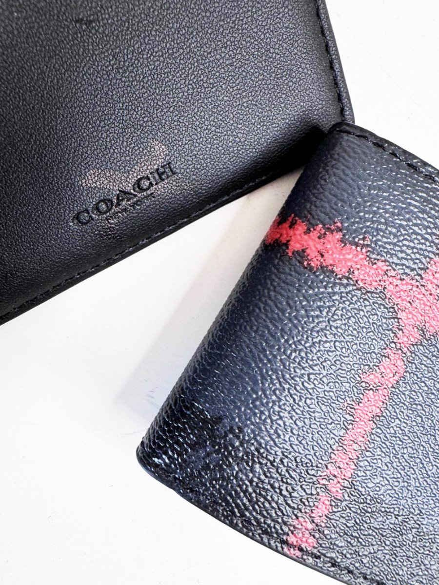 coach 3-in-1 canvas crossgrain leather wallet - good market thrift store