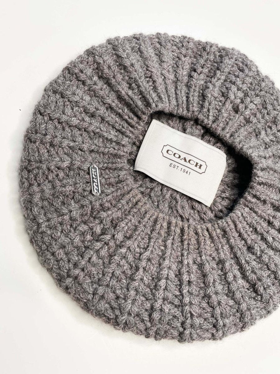 coach alpaca - merino wool knit beret - good market thrift store