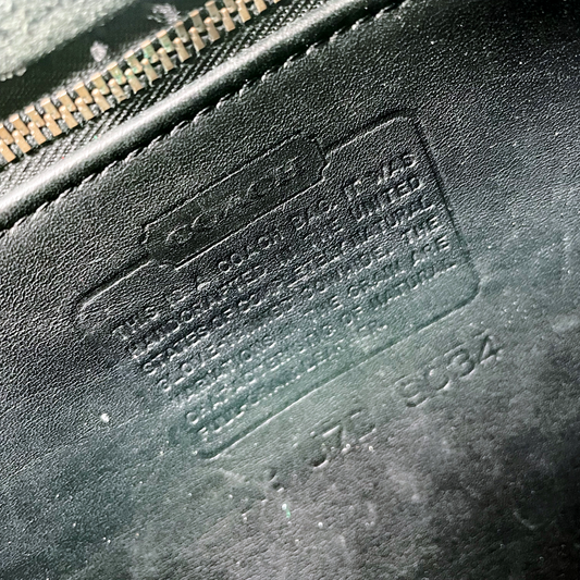 vintage 90s coach black leather ergo flap saddle crossbody