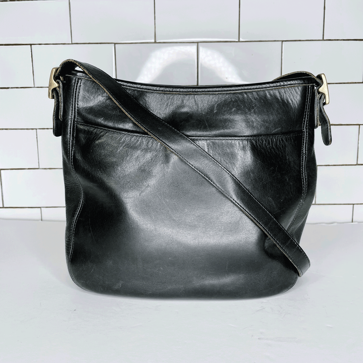 vintage 90s coach black leather legacy crossbody