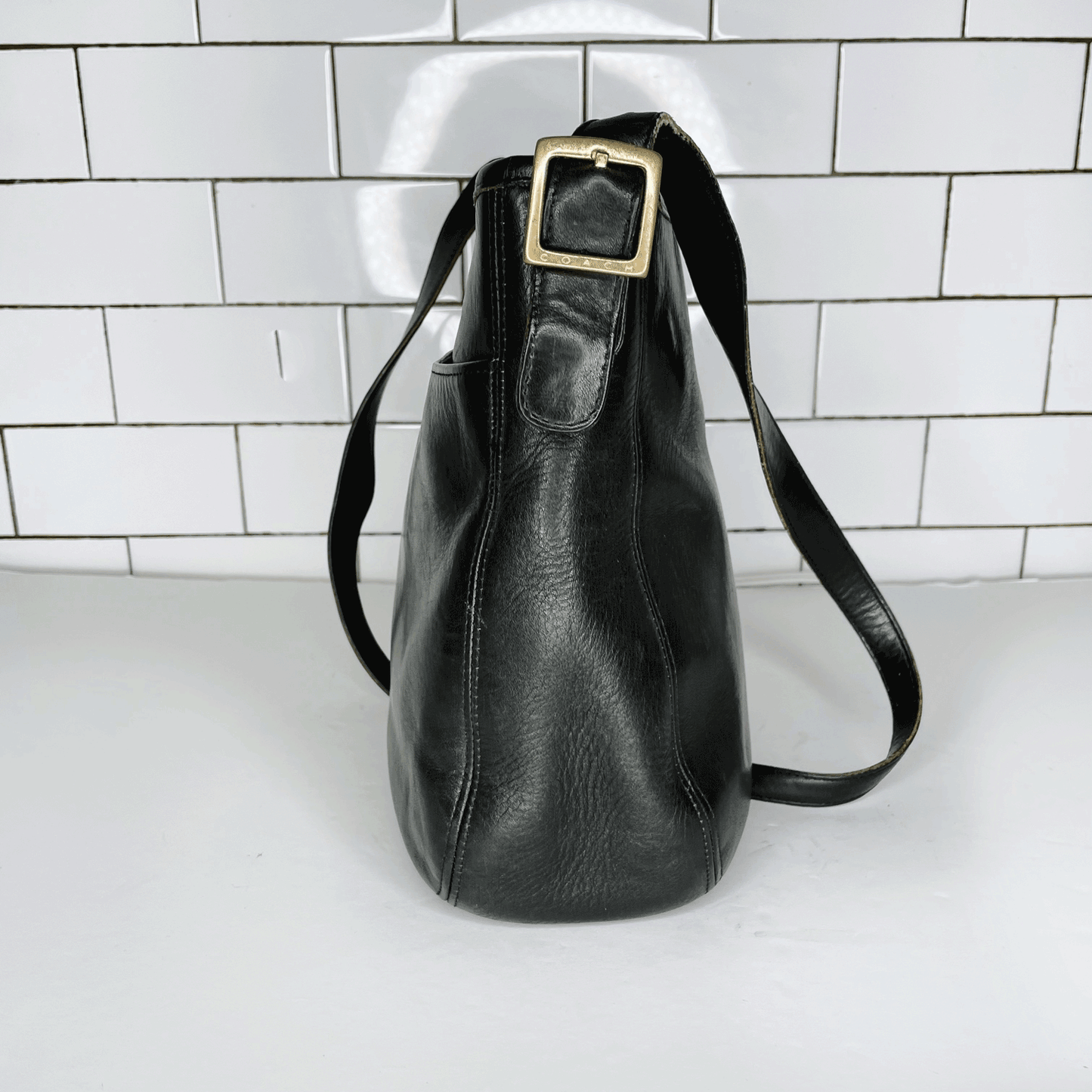 vintage 90s coach black leather legacy crossbody