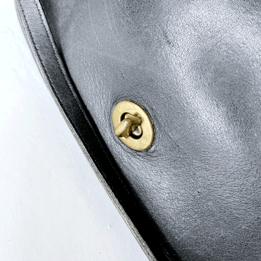 vintage 70s coach legacy black turn lock crossbody