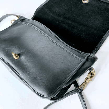 vintage 70s coach legacy black turn lock crossbody