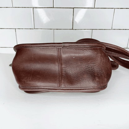 vintage 70s coach legacy trail brown small turn lock crossbody