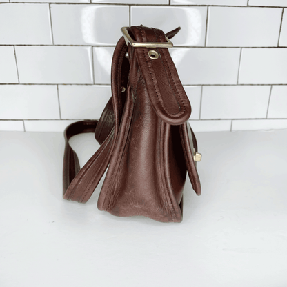 vintage 70s coach legacy trail brown small turn lock crossbody