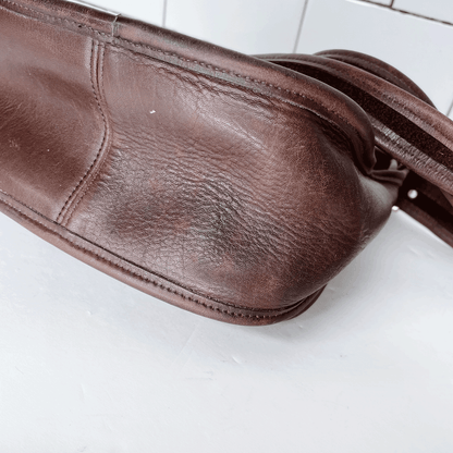 vintage 70s coach legacy trail brown small turn lock crossbody