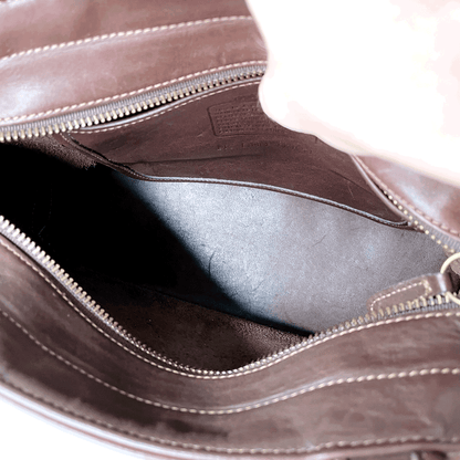 vintage 70s coach legacy trail brown small turn lock crossbody