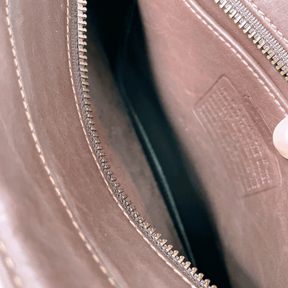 coach pebbled brown chelsea shoulder bag