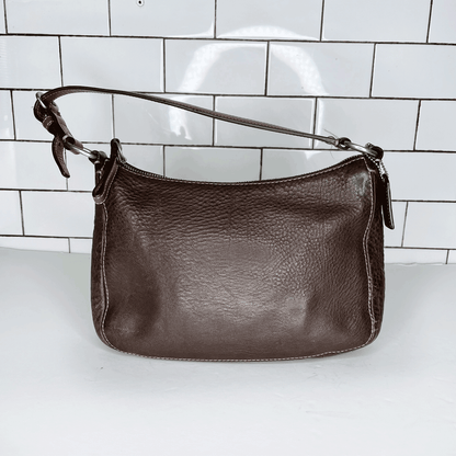coach pebbled brown chelsea shoulder bag