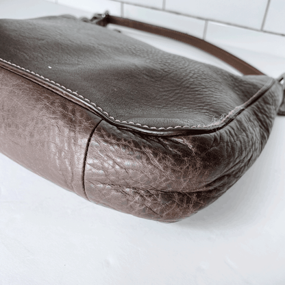 coach pebbled brown chelsea shoulder bag