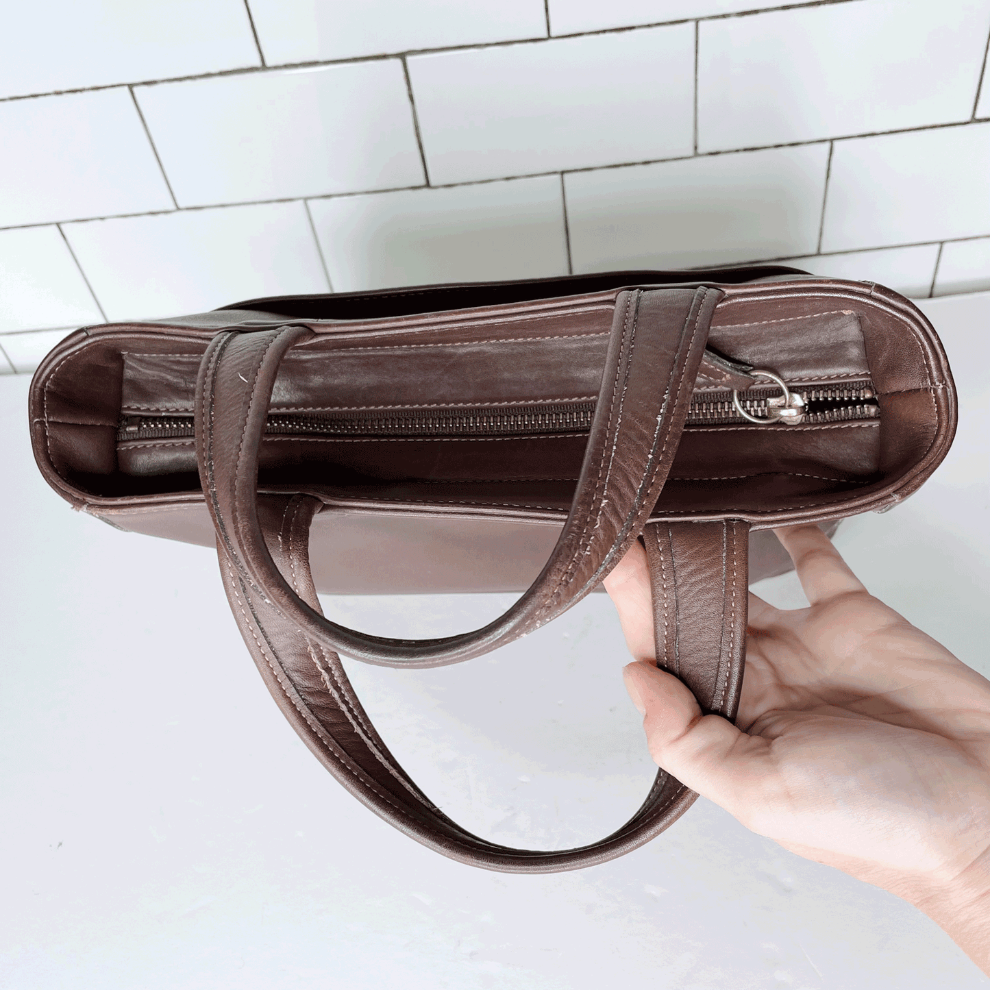 vintage coach 00's leather bleecker satchel