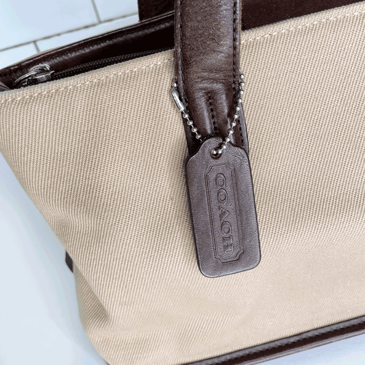 vintage coach greenwich canvas shoulder bag