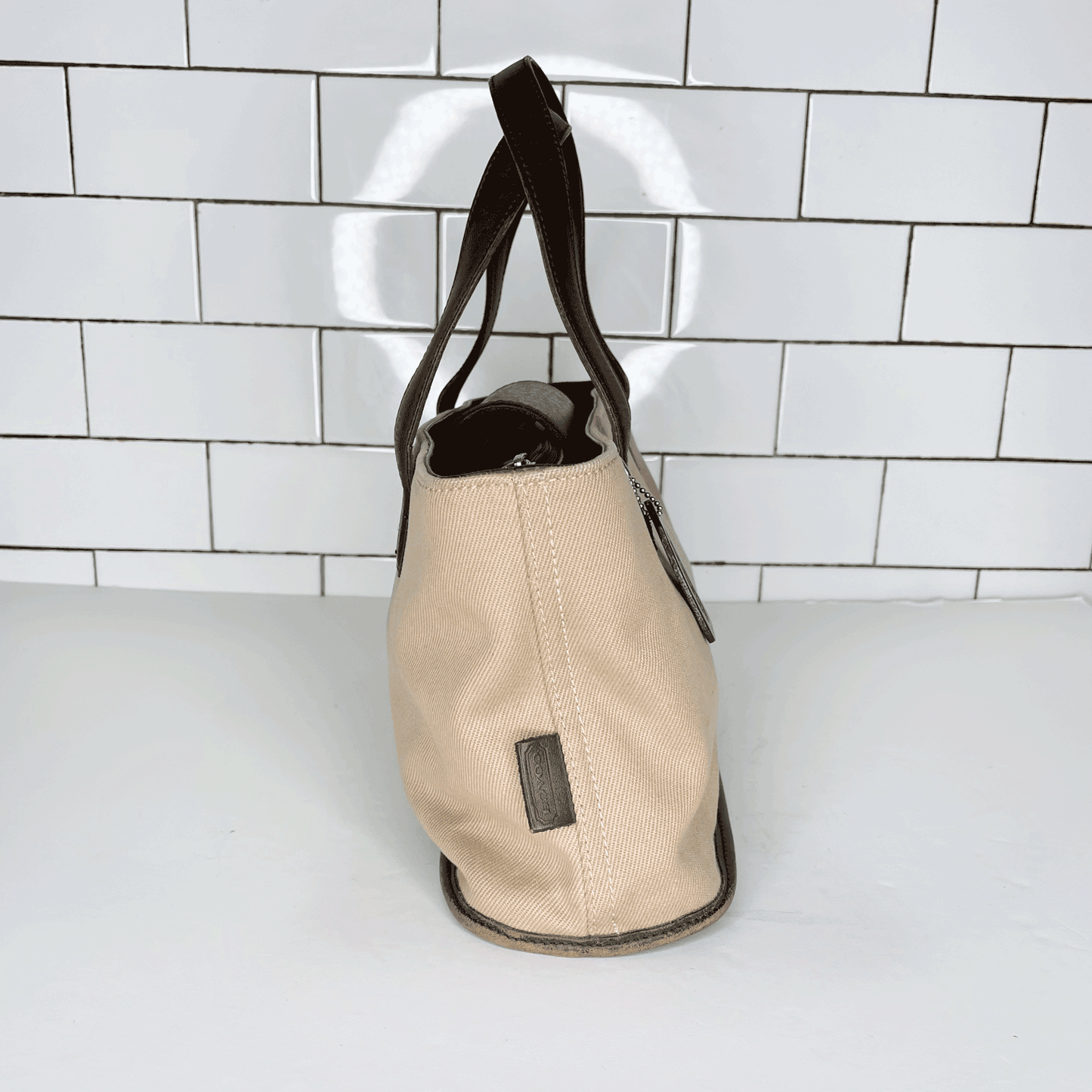 vintage coach greenwich canvas shoulder bag