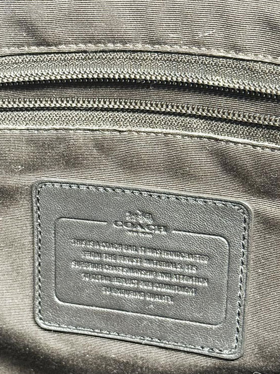 coach heritage signature stripe monogram leather tote bag - good market thrift store