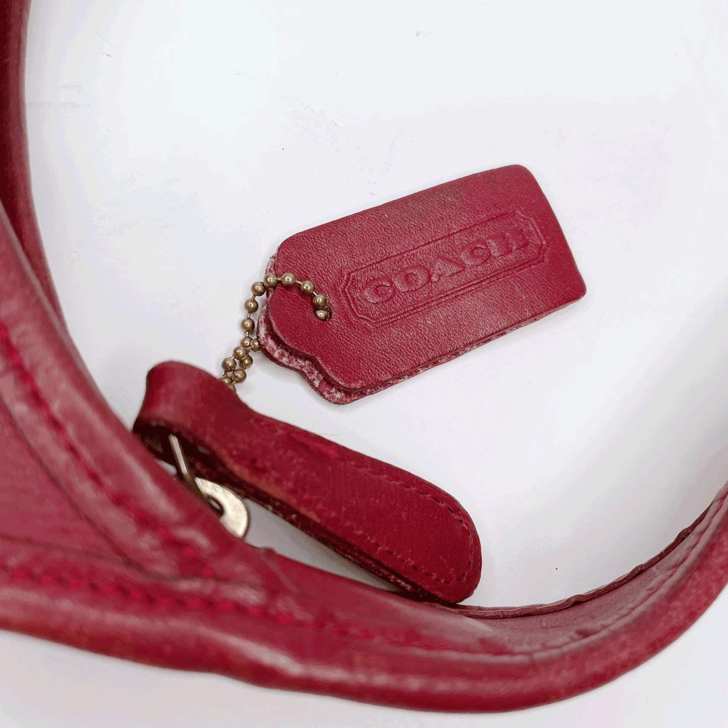 vintage coach red ergo leather shoulder bag