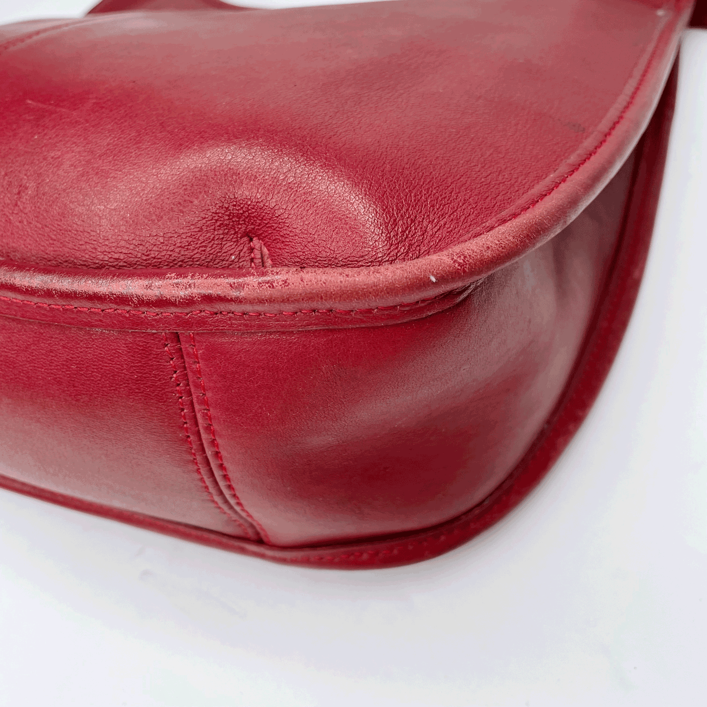 vintage coach red ergo leather shoulder bag