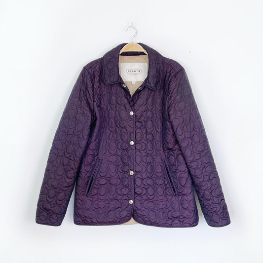 coach c quilted snap button chore coat