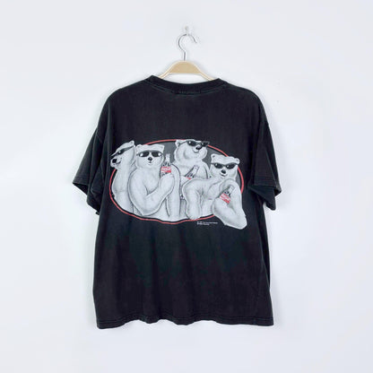 vintage 1997 polar bears coca-cola tee - size medium
