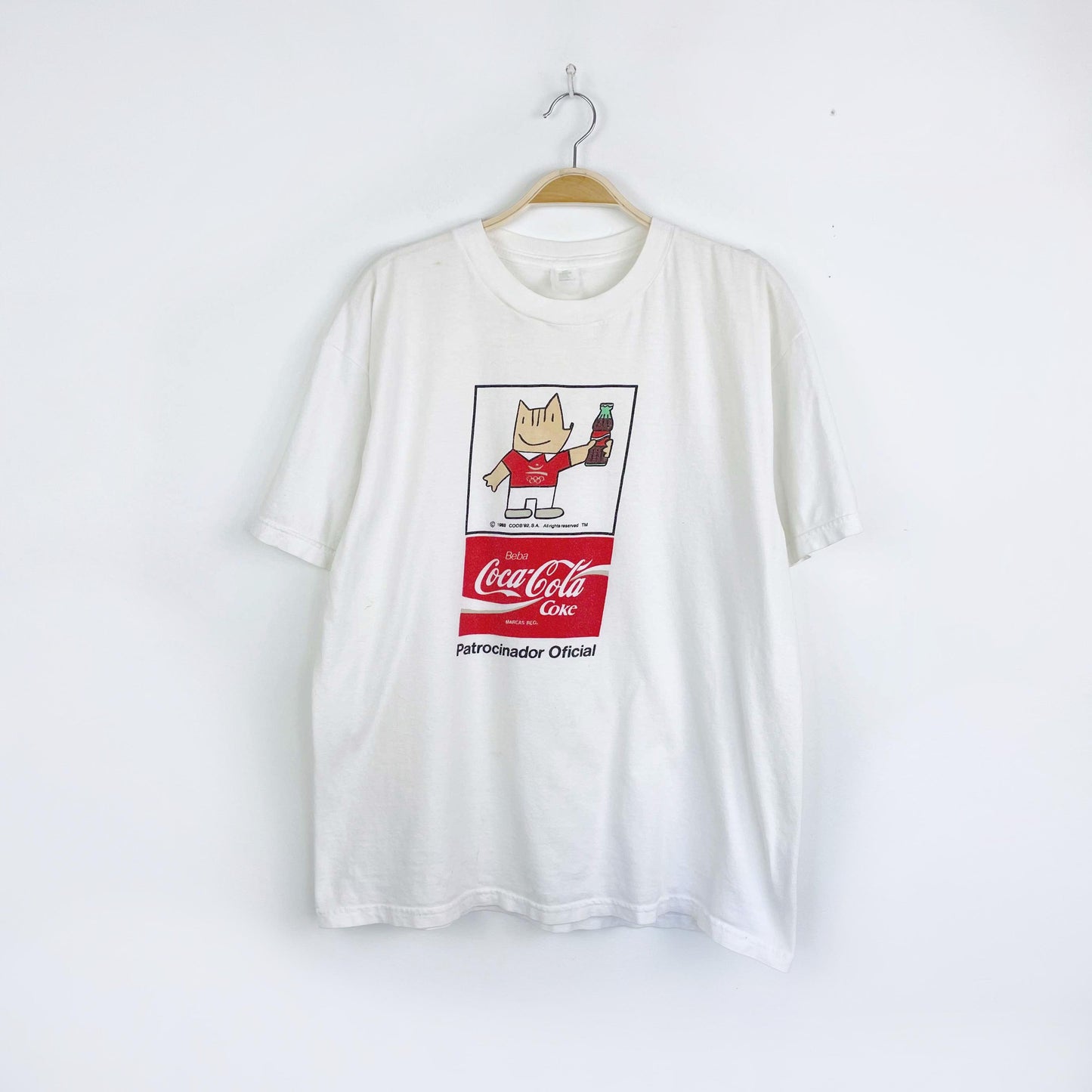 vintage '92 olympic games cobi mascot coke tee