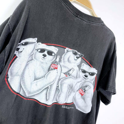 vintage 1997 polar bears coca-cola tee - size medium