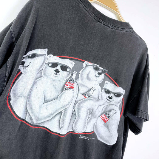 vintage 1997 polar bears coca-cola tee - size medium