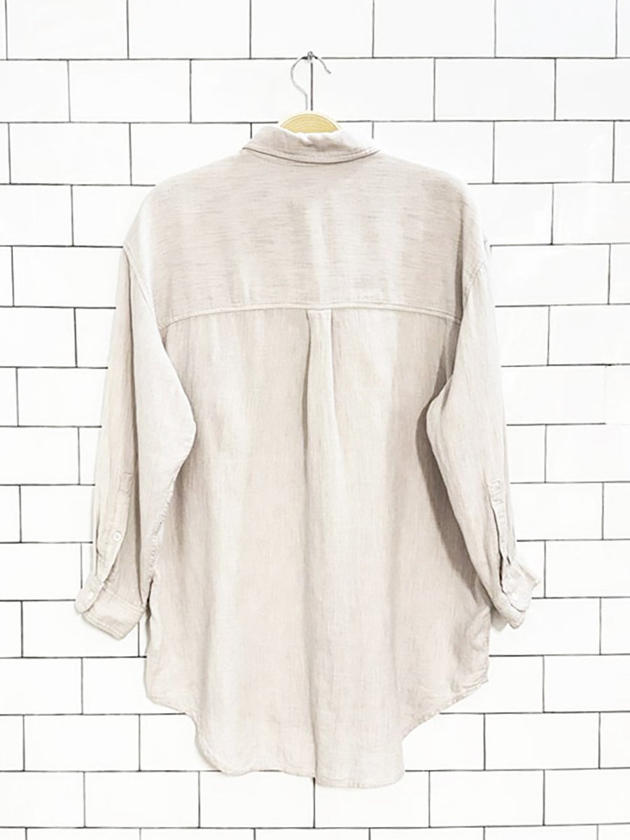 community linen - blend full button shirt | aritzia - good market thrift store