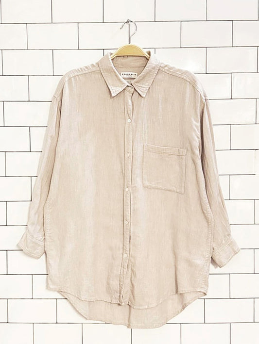 community linen - blend full button shirt | aritzia - good market thrift store