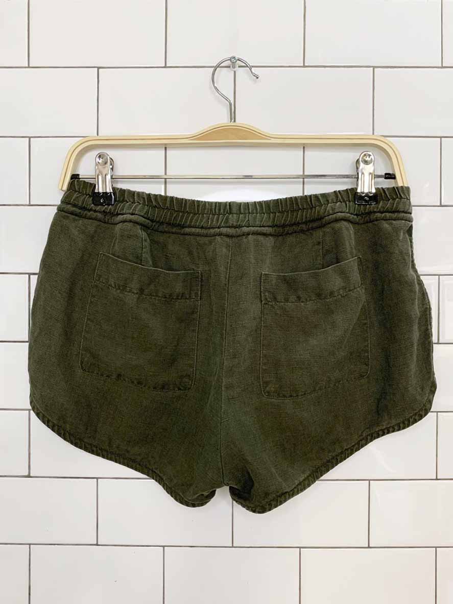 community linen-blend micro track shorts | aritzia - good market thrift store