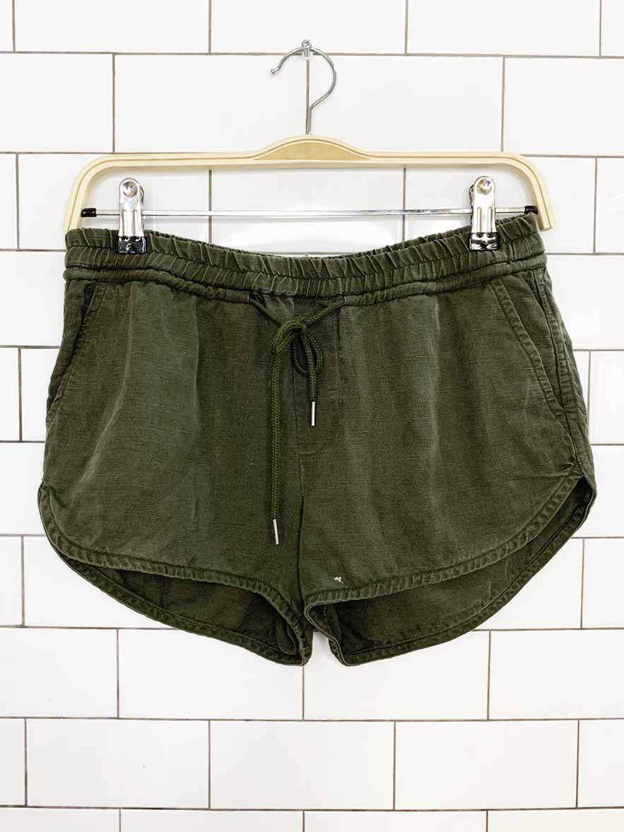 community linen-blend micro track shorts | aritzia - good market thrift store