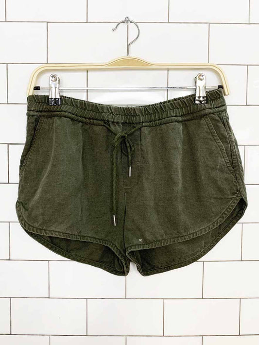 community linen-blend micro track shorts | aritzia - good market thrift store