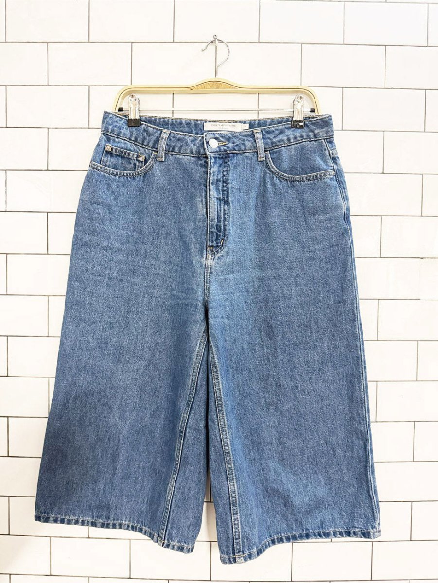 contemporaine par simons organic cotton long denim bermudashorts - good market thrift store