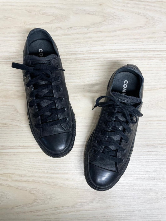 converse chuck taylor all star leather low profile sneaker | all black - good market thrift store