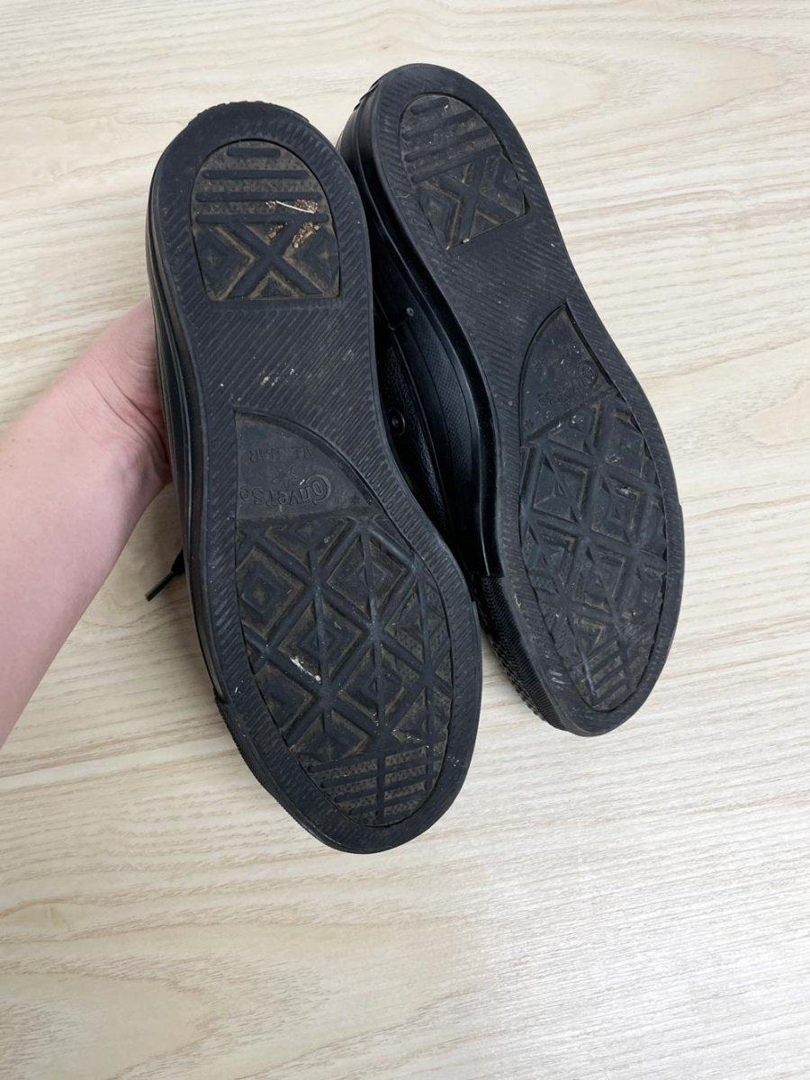 converse chuck taylor all star leather low profile sneaker | all black - good market thrift store